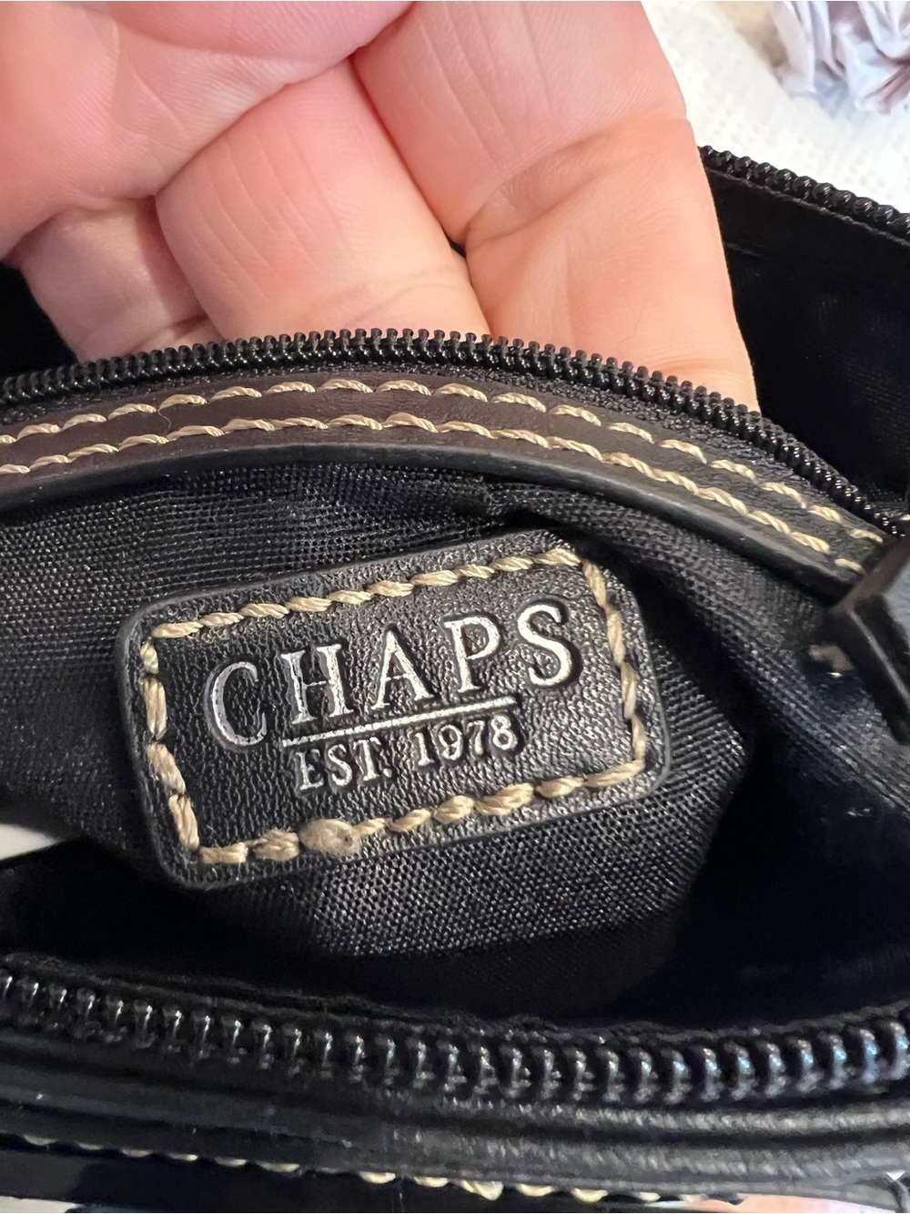Black Chaps Crossbody Bag with Silver Hardware - Picture 5 of 8